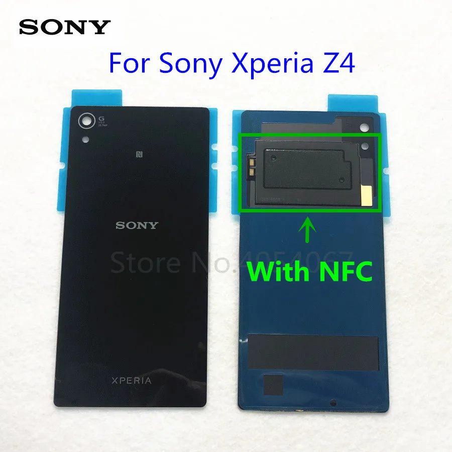 Для sony xperia Z4 Z3 Plus Z3+ E6553 E6533 Задняя стеклянная крышка батарейного отсека Замена стеклянного корпуса+ NFC антенна