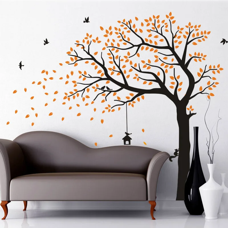 

Large Tree Wall Sticker Branches Birds Removable Vinyl Nursery Art Decals PVC Poster Wall Stickers for Baby Kids Room Decor