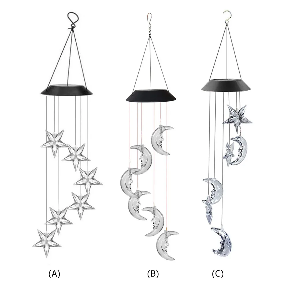 

Светодиодные лампы на солнечной батарее, меняющие цвет, подвеска, звезда, луна, садовый светильник, внешний фонасветильник, s ветровой колок...