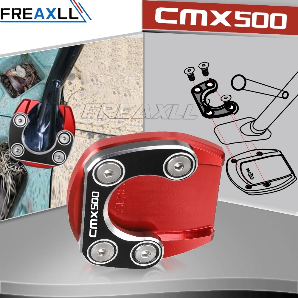 

Motorcycle Accessorie Kickstand Side Stand Extension Enlarger Plate Pad for Honda Rebel CMX 500 CMX500 2017 2018 2019 2020 2021