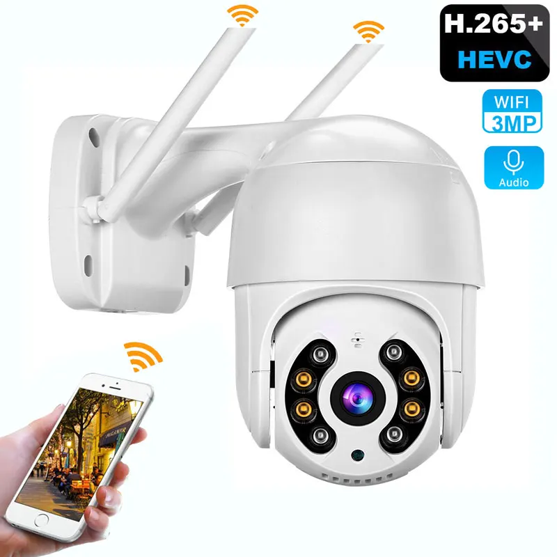 

5MP PTZ Wireless WiFi IP Camera Auto AI Human Detect CCTV Video Surveillance Security Camera H.265+ONVIF Audio IR Full Color