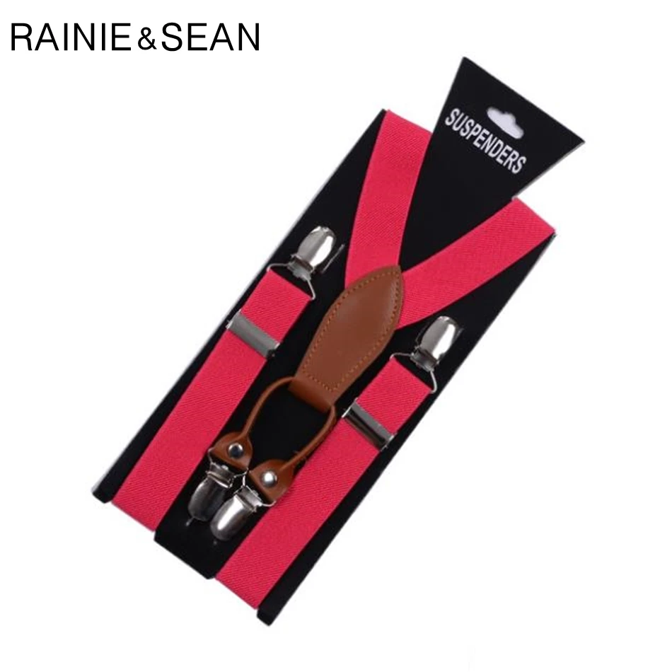 Черные подтяжки RAINIE SEAN мужские в клетку из кожи и сплава с 4 зажимами стиле ретро