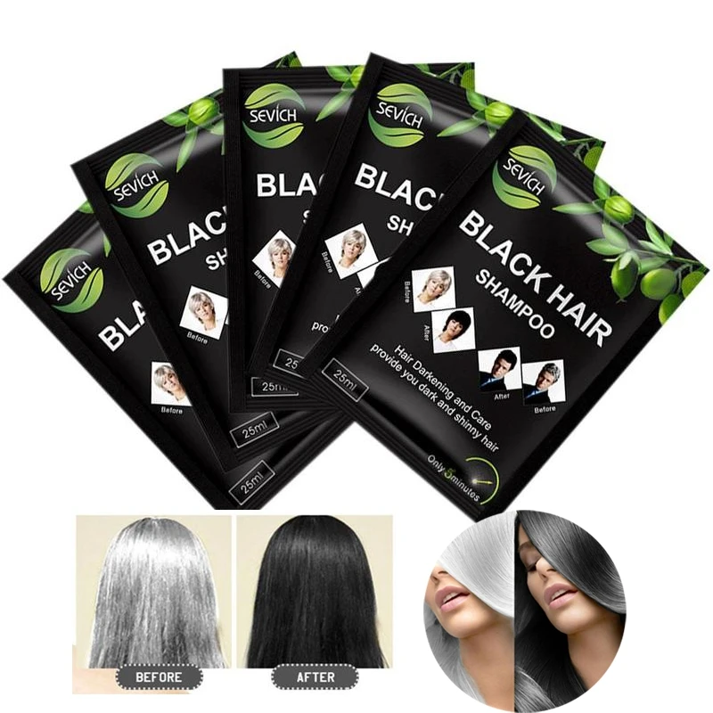 5 шт./лот всего минут серый цвет волос станет краской для черных затемнение и