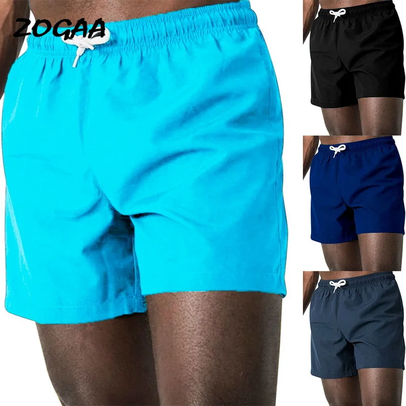 Мужские быстросохнущие однотонные шорты ZOGAA, одежда для плавания, купальный костюм, трусы, летняя пляжная одежда для серфинга