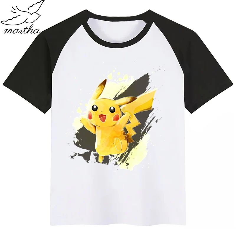 Новинка детская футболка с принтом Pokemon Go Футболка сделай сам забавная одежда для