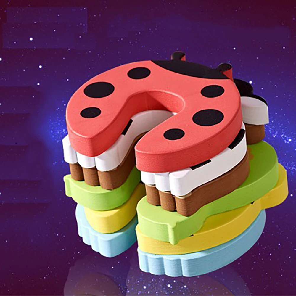 Детская безопасная дверная стопа с мультяшными животными защитная пробка для