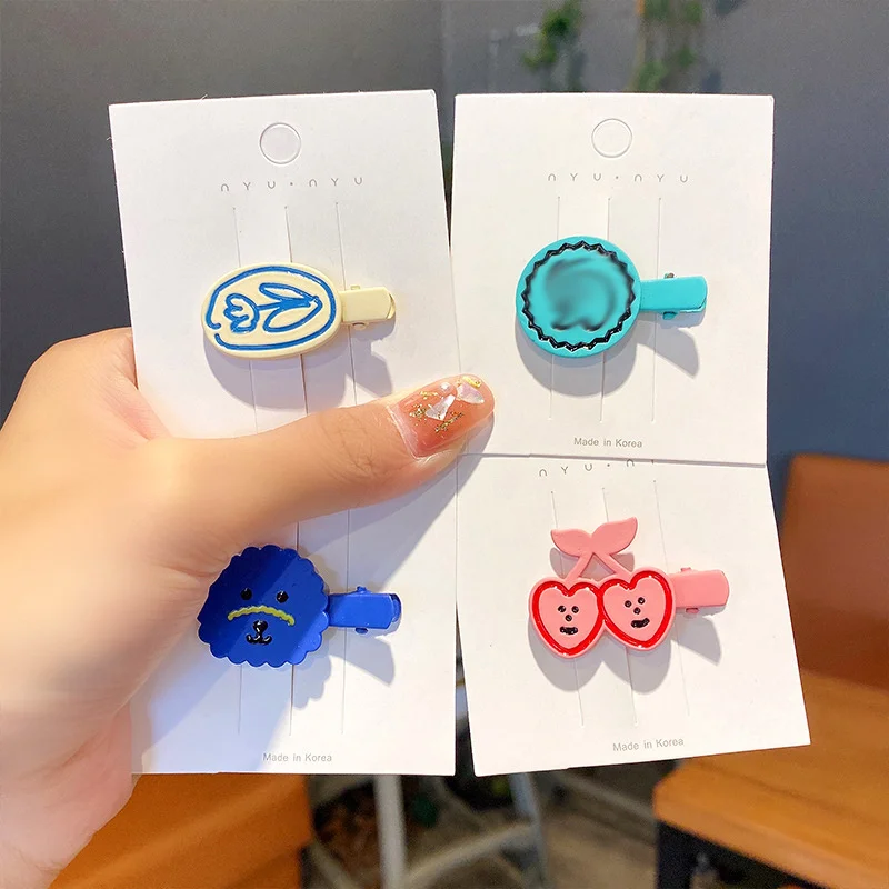 

Новинка 2022 корейские модные милые заколки для волос с героями мультфильмов заколки конфетных цветов для девочек головные уборы с мультяшны...