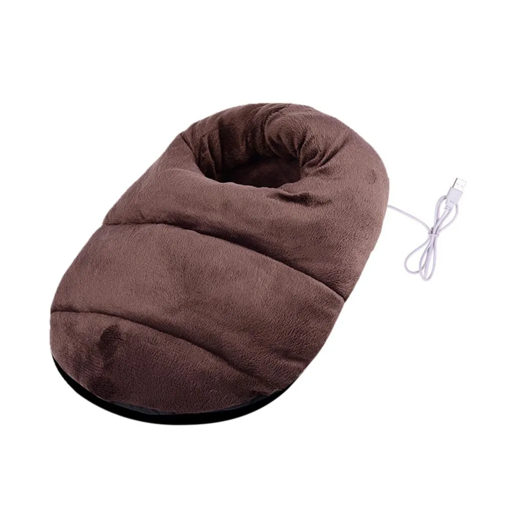 Электронный обогреватель для ног теплая плюшевая обувь обогрева с подогревом