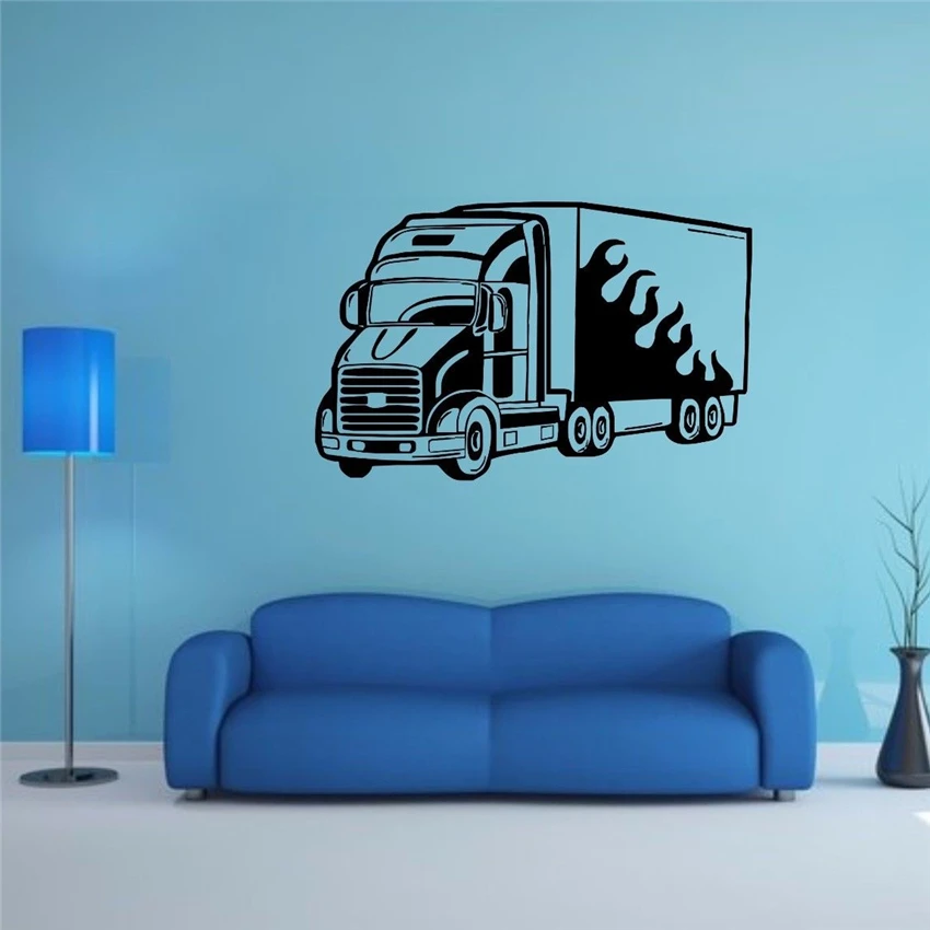 Стены дома настенные виниловые наклейки для декора машина грузовик прицепа