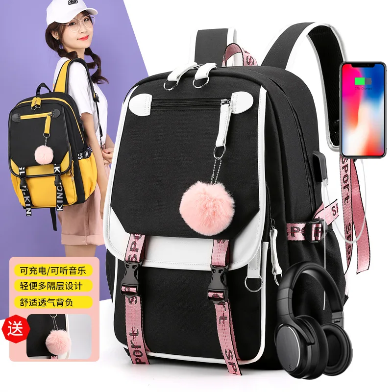 Women Girls School Backpacks Anti Theft Usb Charge Backpack Waterproof Bagpack School Bags Teenage Travel Bag