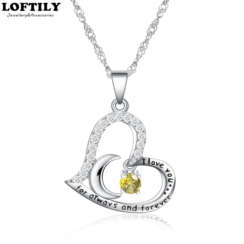 Камень на день рождения мать любовь сердце подвеска ожерелье подарок для женщин