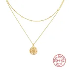 Ожерелье женское из серебра 925 пробы с кулоном в виде двух цепочек