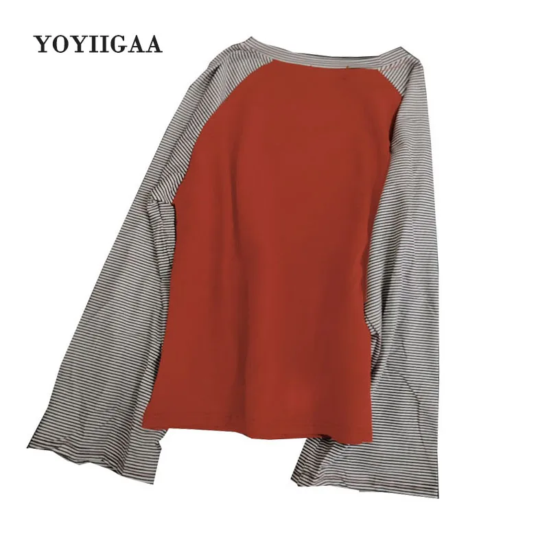 Новинка женская футболка с длинным рукавом женские топы весна осень свободная