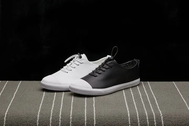 Кроссовки мужские из ПУ кожи модная повседневная обувь эластичная лента