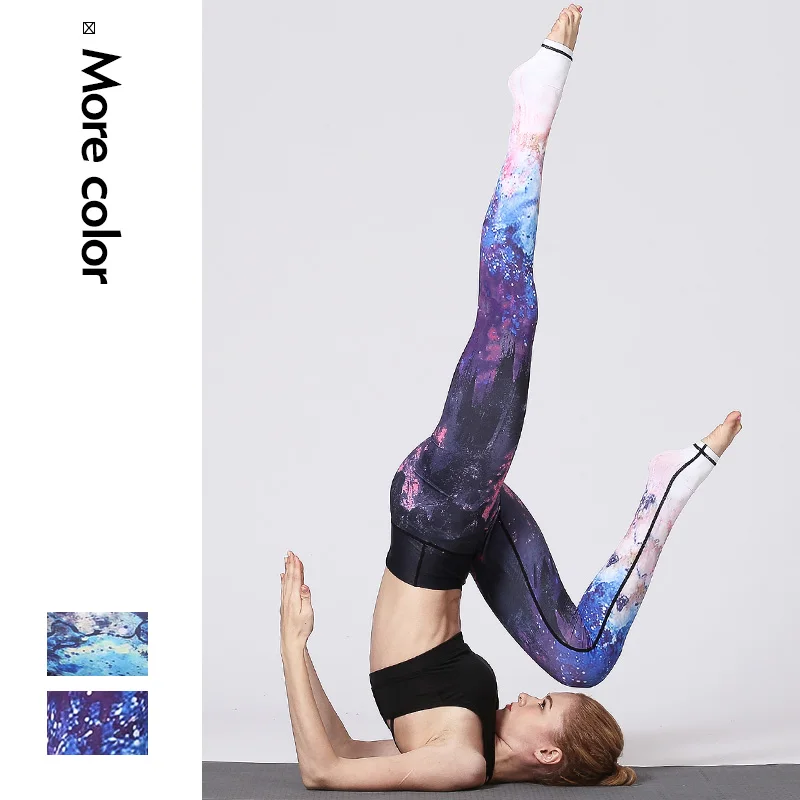 

New Sexy Girl Pencil Pant The Starry Sky Gradient 3D Printed Elastic Slim Fitness Workout Push Up Women High Waist Leggings