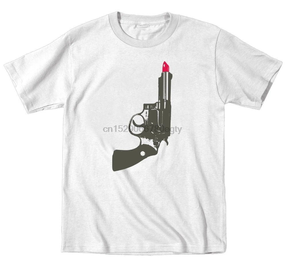 Новый бренд 2019 летние мужские с коротким рукавом губная помада револьвер Смешные