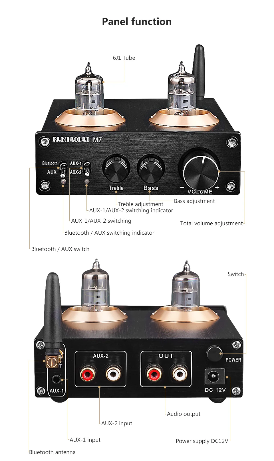 Усилитель Bluetooth звуковой Предварительный усилитель 6J1 трубки AMP HiFi лихорадка предусилитель домашний Театр RCA стерео предварительный усилитель звука Системы