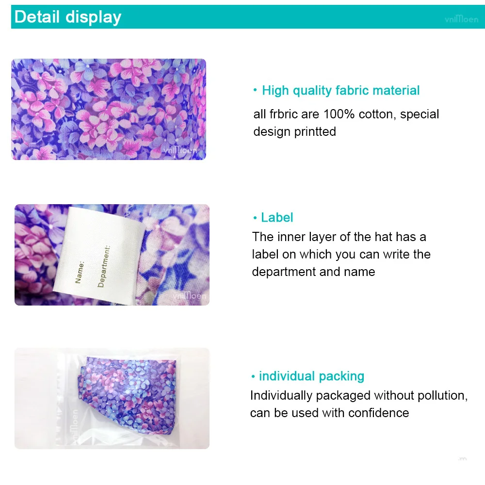 

Solid color scrubs caps Pet Grooming Agency Work Scrubs Beauty Work Hats Lab nursing scrubs cap gorro enfermera womens and men