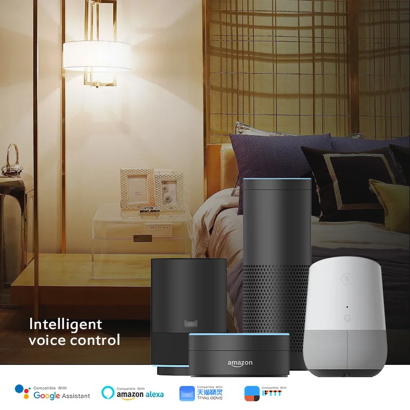 Светодиодный Wifi смарт-лампочка Bluetooth с регулируемой яркостью 7 Вт RGB светодиодный