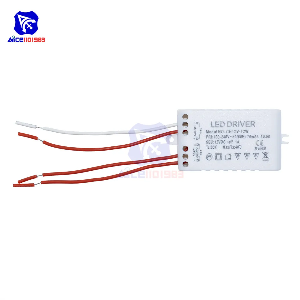 Diymore светодиодный адаптер питания для драйвера Трансформатор 220В 240В MR16 / MR11 12В