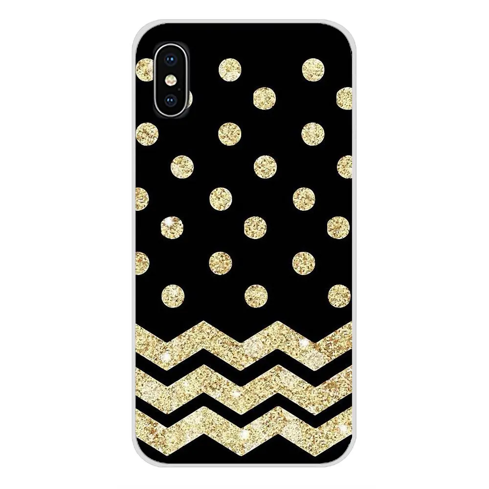 Золотое розовое черное блестящее волнистое точечное мягкое покрытие кожи для Apple