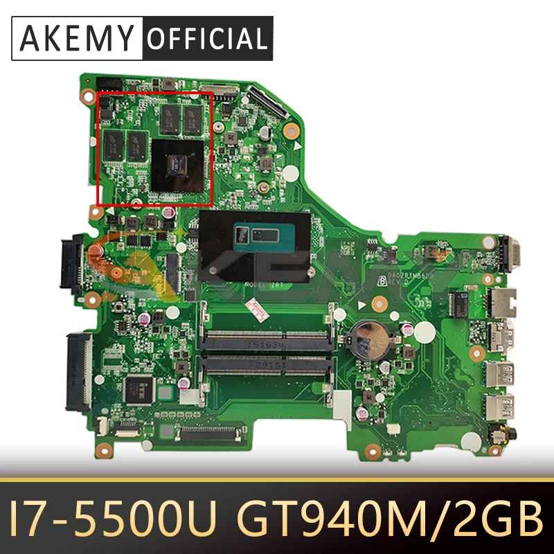 

E5-573G Mainboard For Acer E5-573G E5-573 Laptop Motherboard DA0ZRTMB6D0 With CPU SR23W I7-5500U GPU GT940M/2GB 100% Full Tested