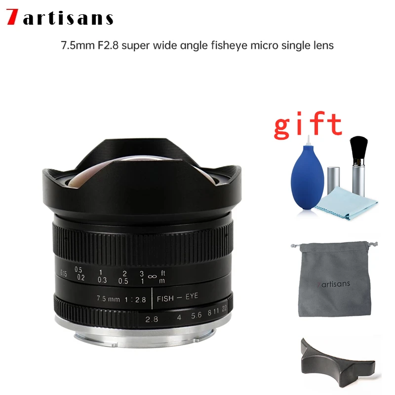 7 ручной Фиксированный Объектив fisheye 5 мм f2.8 для Sony E Mount Canon Fuji FX M4/3 держатель камеры