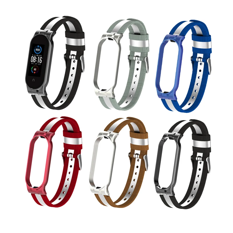 

Strap For Xiaomi MI Band 6 5 4 3 Smart Watch Band Women Watches Bracelet Nylon Stainless Steel Watchband Sport Wristband Correa