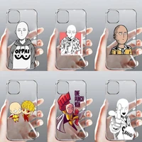 one punch man phone case transparent for iphone samsung a s 11 12 6 7 8 9 30 pro x max xr plus lite clear mobile bag