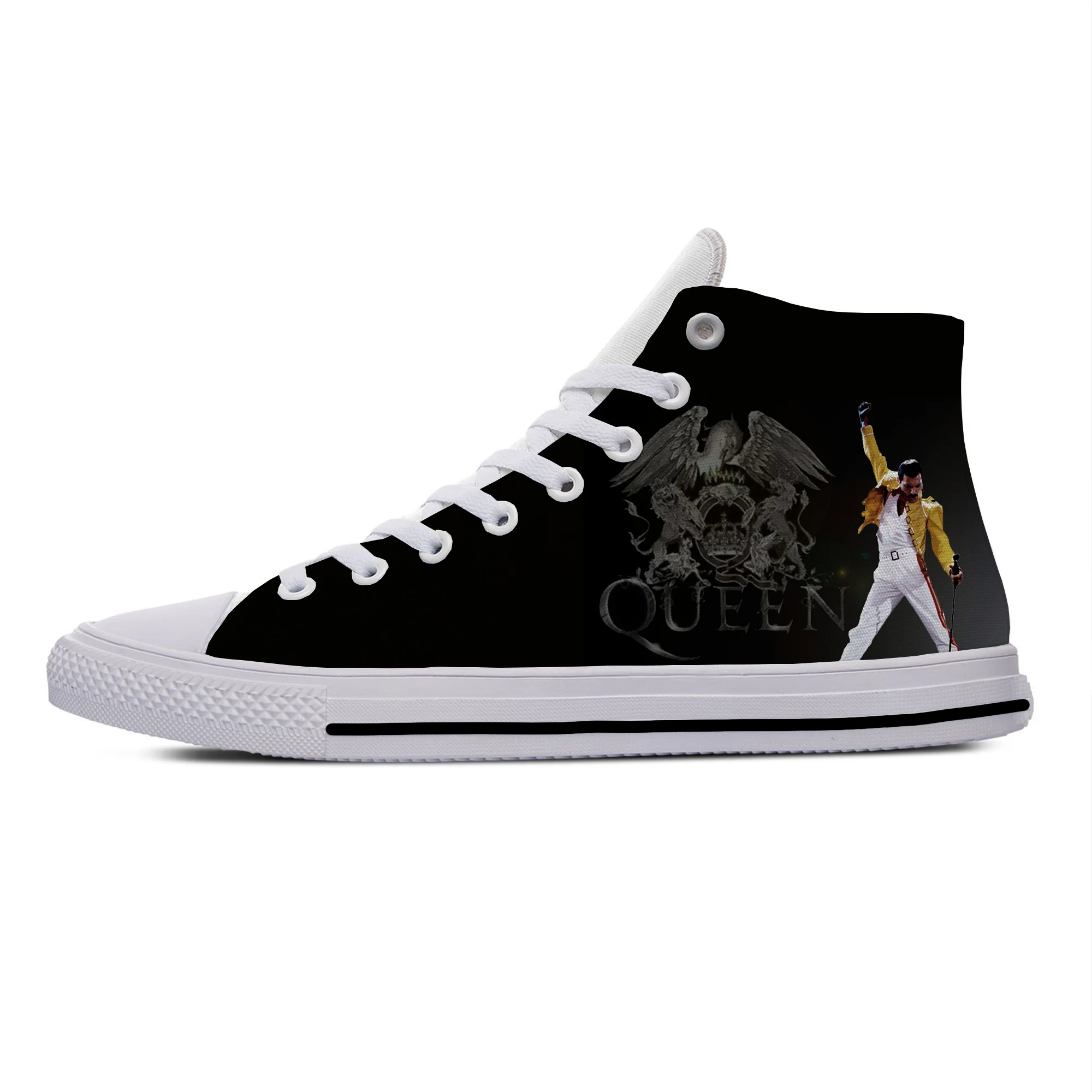

Hot Queen Rock Band Freddie Mercury Music Fashion Casual Cloth Shoes High Top Lightweight Breathable 3D Print Men Women Sneakers