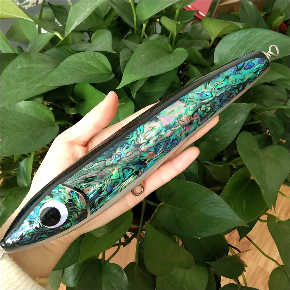 

Swolfy 1pc 21cm 23cm 25m Handmade Wood Fishing Lure Pencil Bait Top Water Hard Bait Big Game Fishing Baits Wobbler