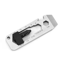stainless steel outdoor multi function small tool equipment camping supplies cross batch wrench bottle opener tactical edc tool
