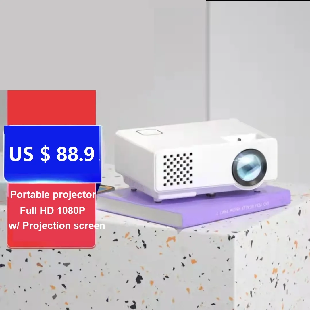 

LED Mini Projector Mobile phone projector Full HD Supports 1080P HDMI USB Audio Portable Home Media Video Player