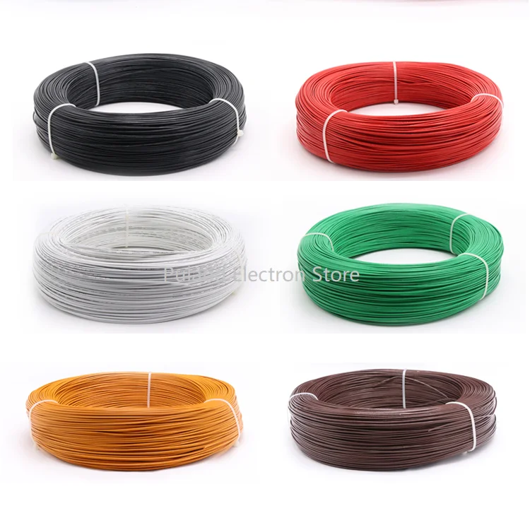 

24AWG UL1332 PTFE Wire 1 meter FEP Plastic Insulated High Temperature Electron Cable Lamp DIY Tinned Copper Line Colorful