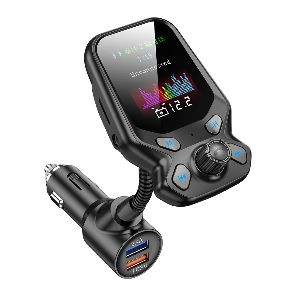 

2020 MP3 Player Fast Charging 3.0 USB Charger LCD Bluetooth FM Transmitter Handsfree Car Kit Automobile Electronic Parts