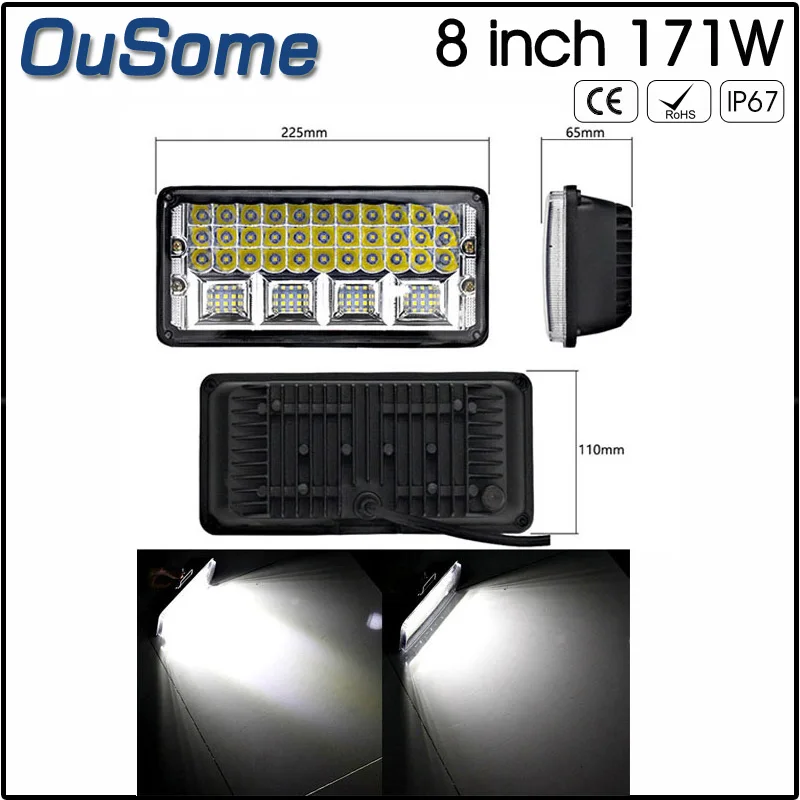 Светодиодный светильник 8 дюймов 171 Вт высокая мощность белый дальний и ближний