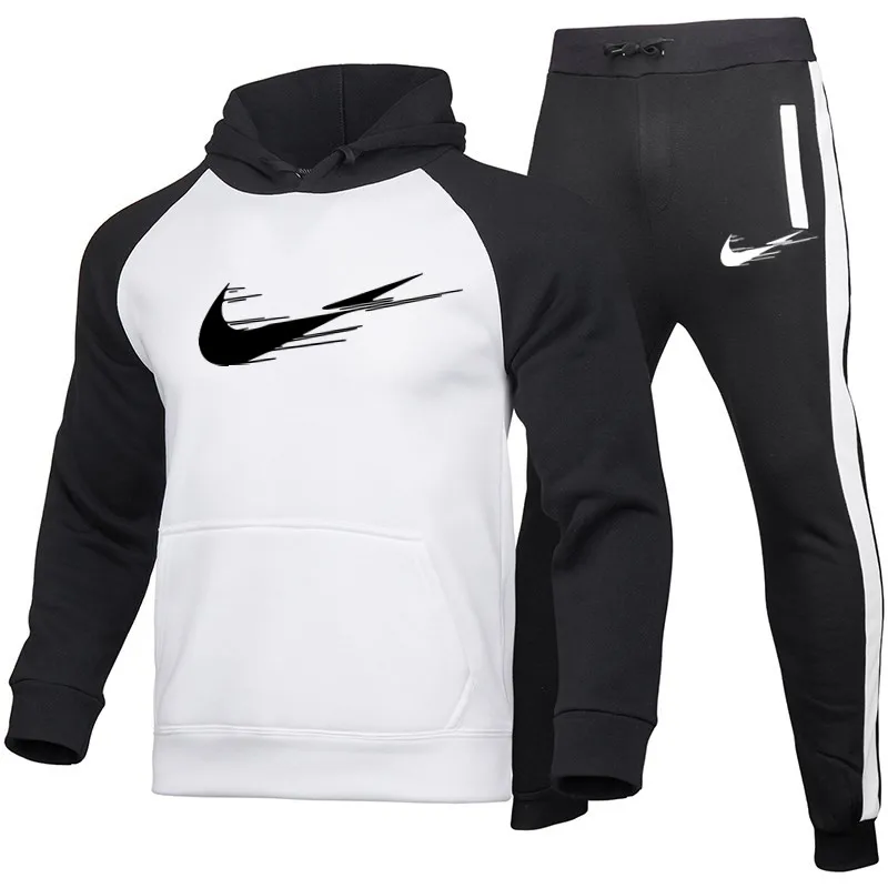 

2021 Autumn and Winter New Men's Suit Sportswear 2 Piece Hoodie + Pants Jogging Fitness Sportswear Set Track Suit Sweater Set
