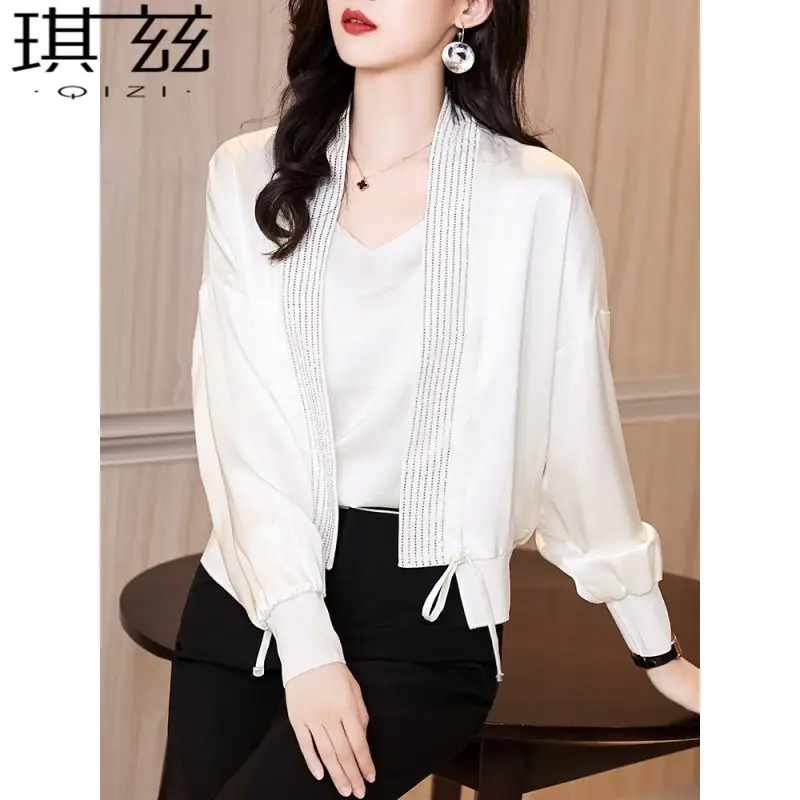 

Acetate Satin Baseball Jacket Women's jacket