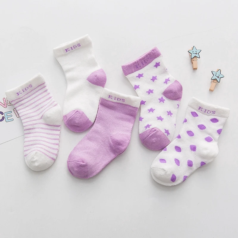 

5 Pcs/Pairs для маленьких мальчиков и девочек, хлопковые носки с мультипликационным принтом для новорожденных, малышей, детей ясельного возраст...