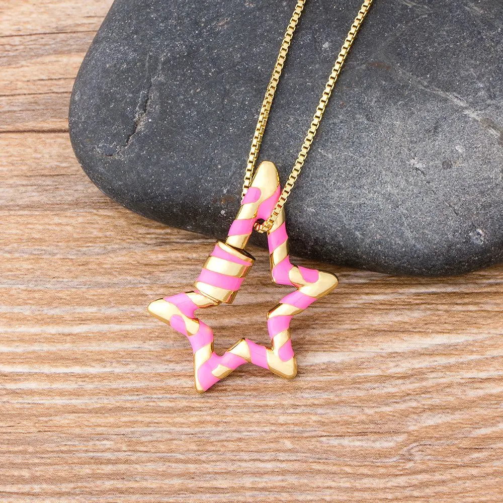 

High Quality Handmade Enamel Love Heart Pendant Necklace Creative Spiral Screw Clasps Fastenings For DIY Fine Jewelry Making