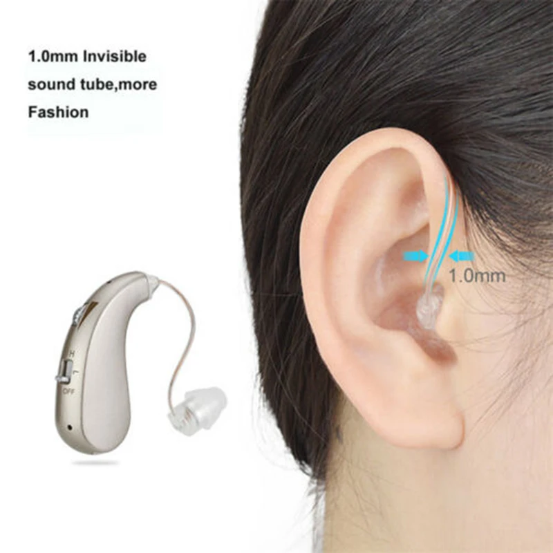 

1 Pair Rechargeable Mini Digital Hearing Aid Sound Amplifiers BTE Ear Aids for Elderly Moderate to Severe Loss Drop Shipping