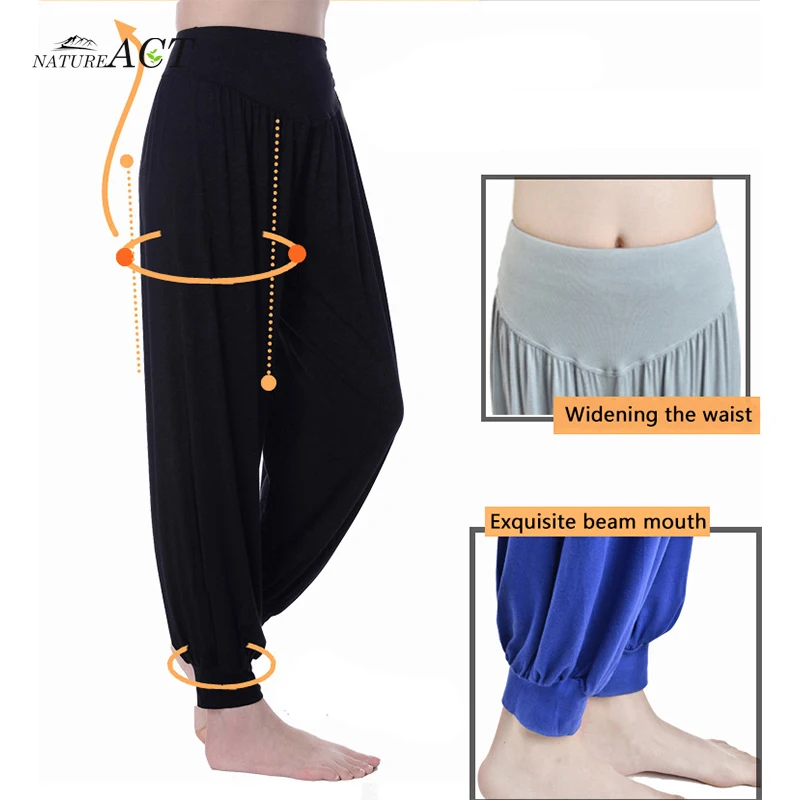 Большие размеры Женские Модальные штаны-фонарики штаны для йоги дышащие мягкие