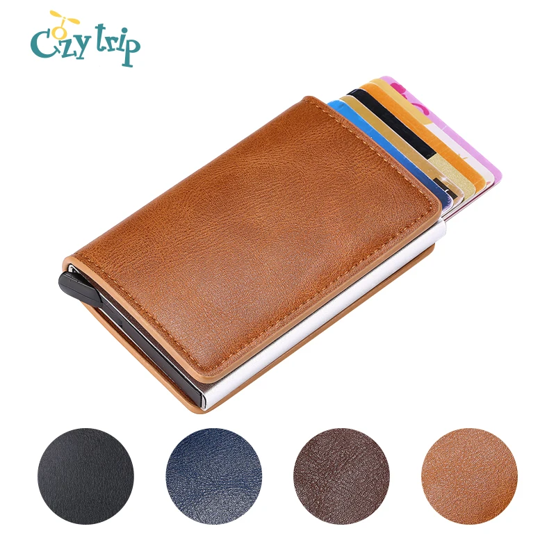 Дорожный защитный держатель для кредитных карт RFID блокирующий металлический