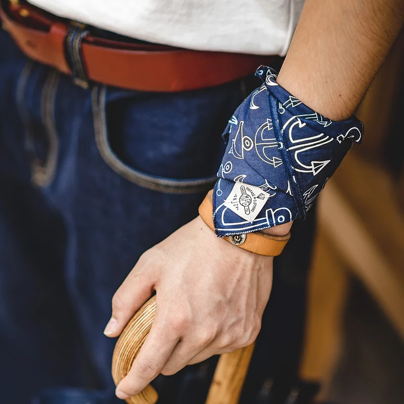 Мужской ретро шарф Maden квадратный с цветком кешью винтажный шикарный головной