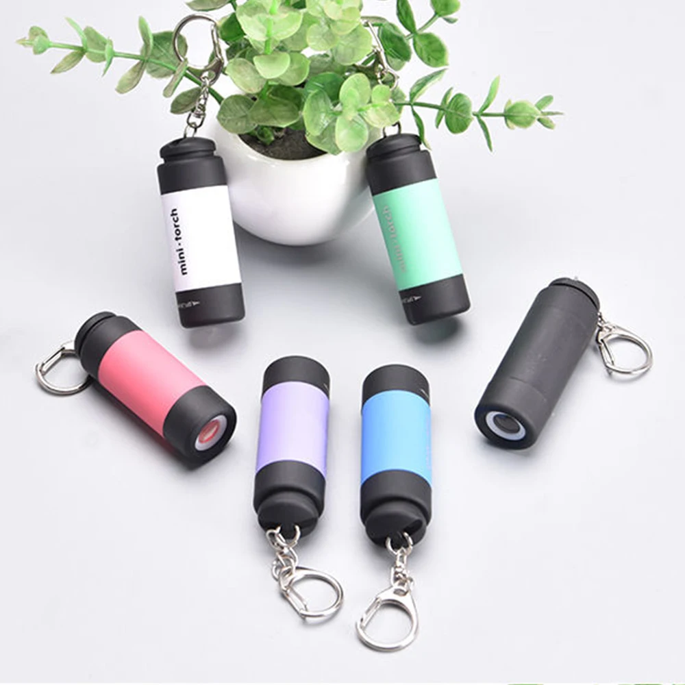 Pаспродажа Светодиодный мини-фонарик с USB-зарядкой, яркий водонепроницаемый светильник для ночного кемпинга, альпинизма, KeychainLight