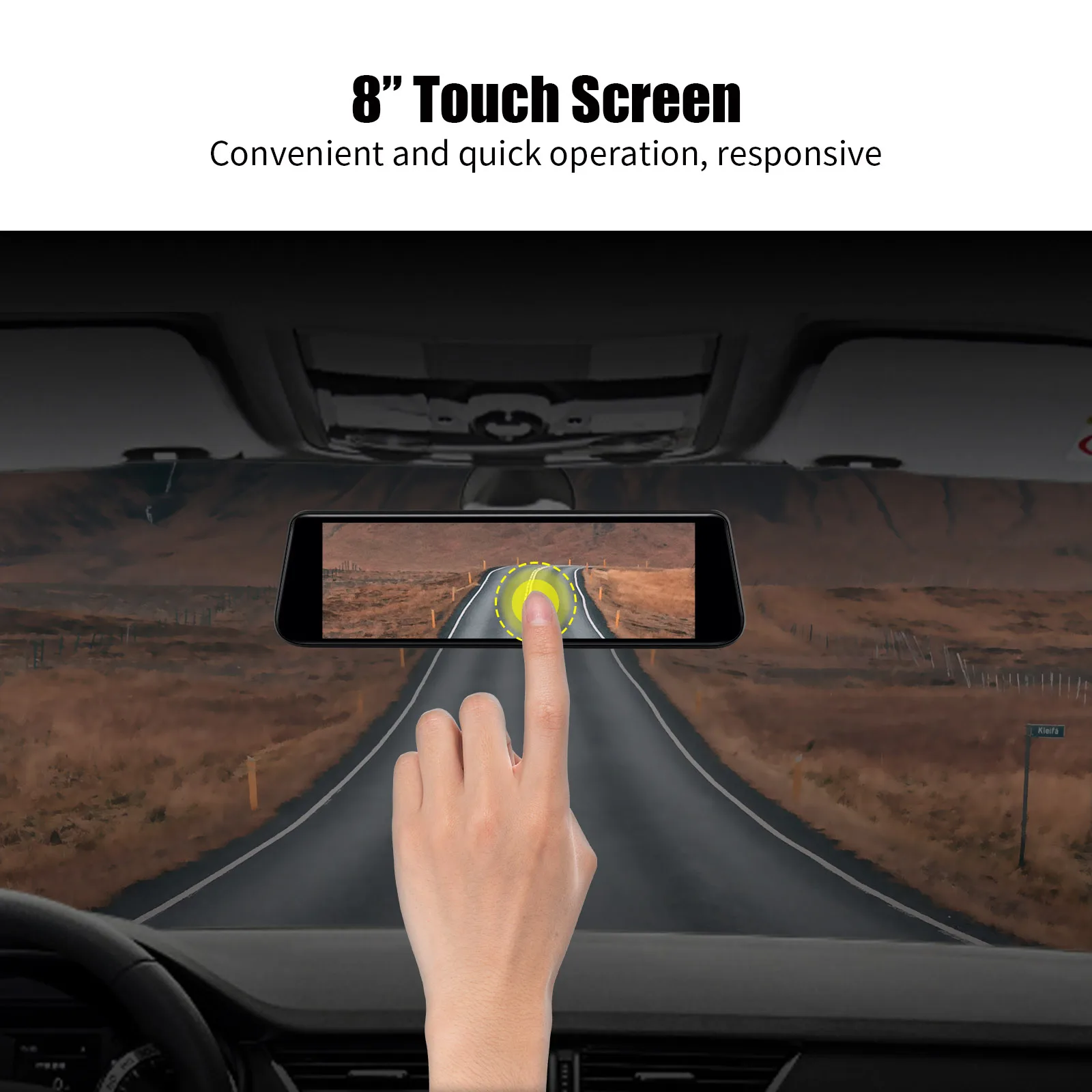 

XGODY 8 Inch Mirror Car DVR Dash Camera 1080P Dual Lens RearView Mirror Car Recorder Stream Media Car DVRReversing image Touch
