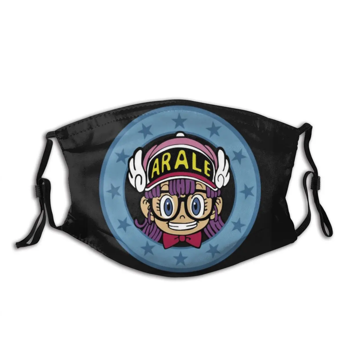 

Arale Anime Washable Printed Mouth Face Mask Anti Haze Dustproof with Filters Winter Protection Cover Respirator for Adult