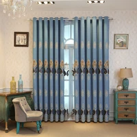 2021 european style luxury chenille velvet embroidered curtains for high end living room bedroom blackout curtains customization
