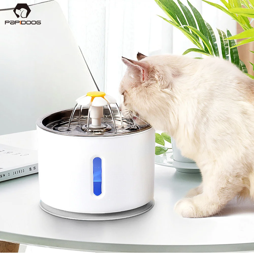 Чаша для фонтана кошек со светодиодной подсветкой 2 4 л Автоматическая поилка