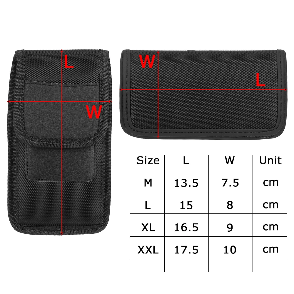 

Oxford Cloth Nylon Fabric Wear Belt Mobile Phone Waist Bag With Clip Mobile Phone Pocket Wallet Protective Case